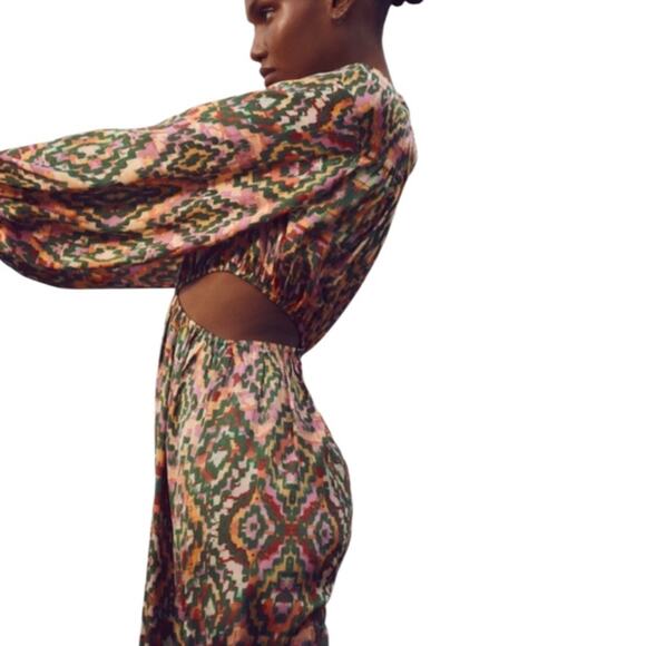 NWT ZARA CUT OUT PRINTED MIDI DRESS DIZE SMALL NWT - Picture 6 of 9